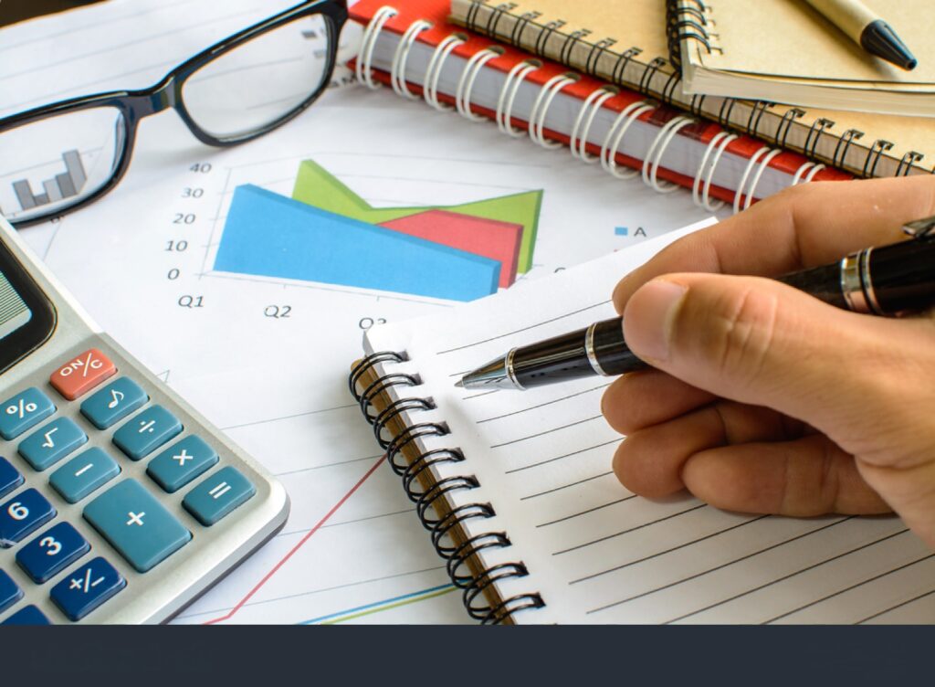Donor reviewing portfolio reports and budgets